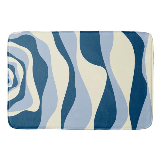 Ebb en Flow 4 - Donkerblauw, Lichtblauw en Crème Badmat (Voorkant)