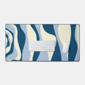 Ebb en Flow 4 - Donkerblauw, Lichtblauw en Crème Bureaumat (Keyboard & Muis)