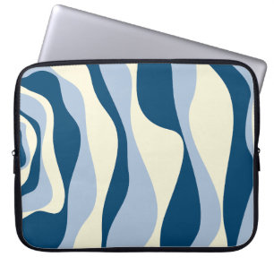 Ebb en Flow 4 - Donkerblauw, Lichtblauw en Crème Laptop Sleeve
