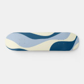 Ebb en Flow 4 - Donkerblauw, Lichtblauw en Crème Persoonlijk Skateboard (Horizontaal)