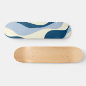 Ebb en Flow 4 - Donkerblauw, Lichtblauw en Crème Persoonlijk Skateboard (Horizontaal)