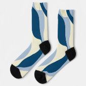 Ebb en Flow 4 - Donkerblauw, Lichtblauw en Crème Sokken (Links)