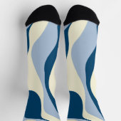 Ebb en Flow 4 - Donkerblauw, Lichtblauw en Crème Sokken (Top)