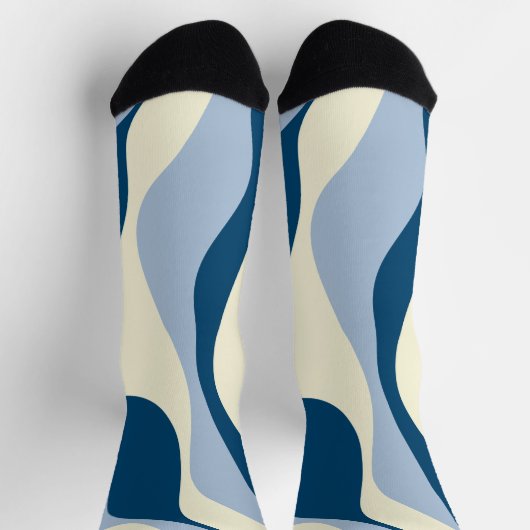 Ebb en Flow 4 - Donkerblauw, Lichtblauw en Crème Sokken (Top)