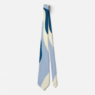Ebb en Flow 4 - Donkerblauw, Lichtblauw en Crème Stropdas