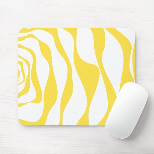 Ebb en Flow 4 in citroengeel en wit Muismat (Met muis)