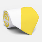 Ebb en Flow 4 in citroengeel en wit Stropdas (Opgerold)