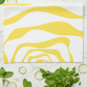 Ebb en Flow 4 in citroengeel en wit Theedoek (Gevouwen)