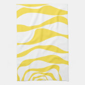 Ebb en Flow 4 in citroengeel en wit Theedoek (Verticaal)