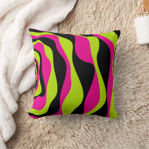 Ebb en Flow 4 in Lime Green, Hot Pink en Black Kussen