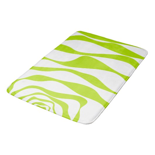 Ebb en Flow 4 in Lime Groen en Wit Badmat (Gekanteld)