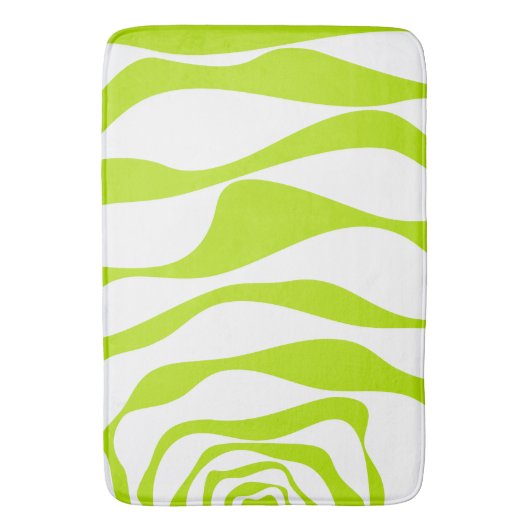 Ebb en Flow 4 in Lime Groen en Wit Badmat (Voorkant Verticaal)