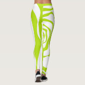 Ebb en Flow 4 in Lime Groen en Wit Leggings (Achterkant)