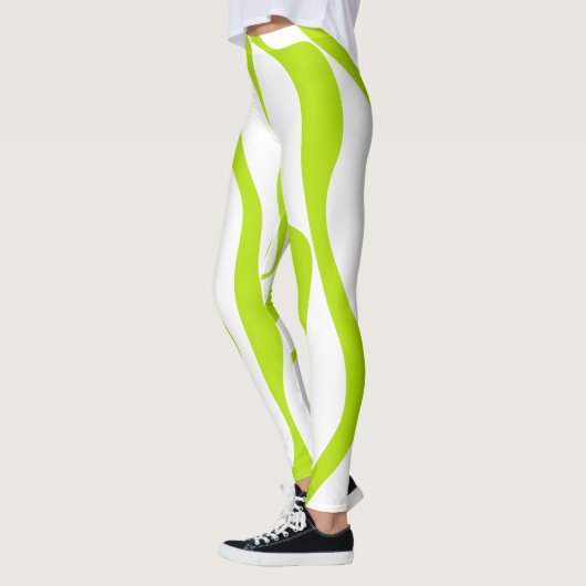 Ebb en Flow 4 in Lime Groen en Wit Leggings (Links)