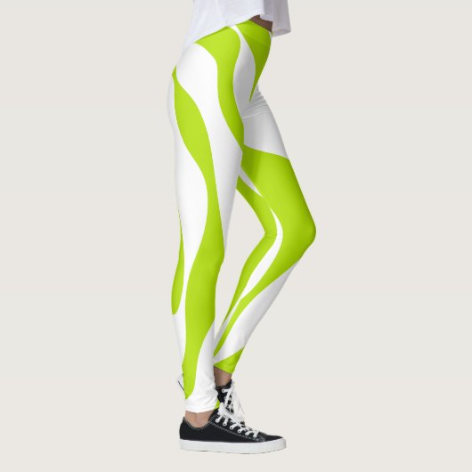 Ebb en Flow 4 in Lime Groen en Wit Leggings (Rechts)