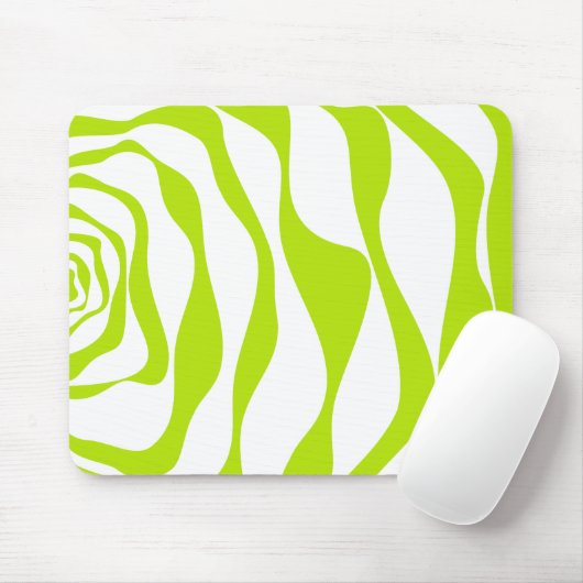 Ebb en Flow 4 in Lime Groen en Wit Muismat (Met muis)