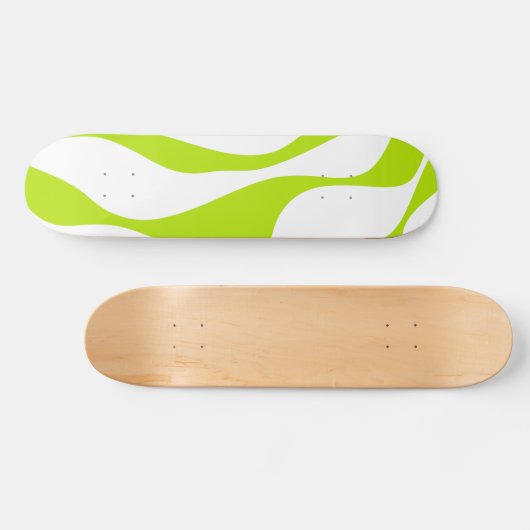 Ebb en Flow 4 in Lime Groen en Wit Persoonlijk Skateboard (Horizontaal)