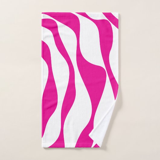 Ebb en Flow 4 in Magenta en Wit Bad Handdoek (Handdoek)