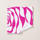 Ebb en Flow 4 in Magenta en Wit Bad Handdoek (Wasdoekje)