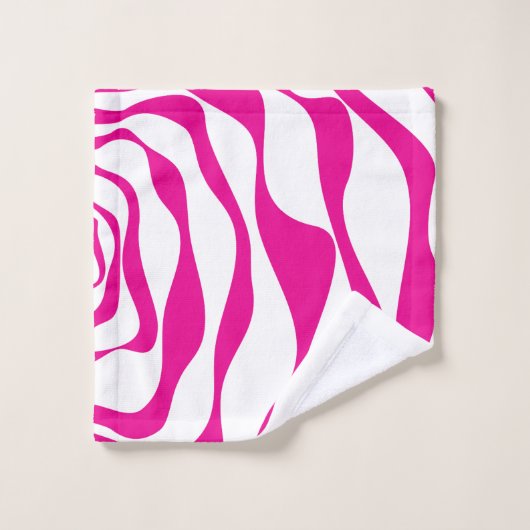 Ebb en Flow 4 in Magenta en Wit Bad Handdoek (Wasdoekje)