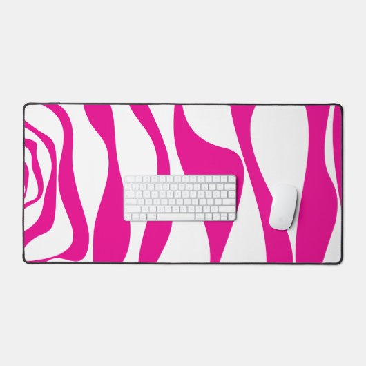 Ebb en Flow 4 in Magenta en Wit Bureaumat (Keyboard & Muis)