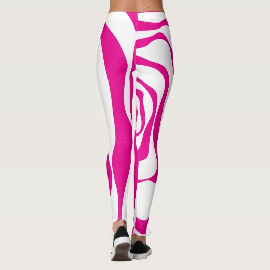 Ebb en Flow 4 in Magenta en Wit Leggings (Achterkant)