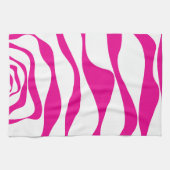Ebb en Flow 4 in Magenta en Wit Theedoek (Horizontaal)