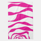 Ebb en Flow 4 in Magenta en Wit Theedoek (Verticaal)