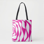 Ebb en Flow 4 in Magenta en Wit Tote Bag (Voorkant)