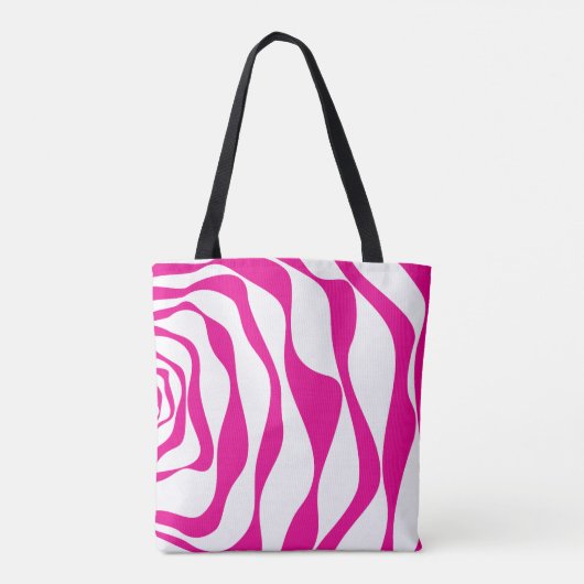 Ebb en Flow 4 in Magenta en Wit Tote Bag (Achterkant)