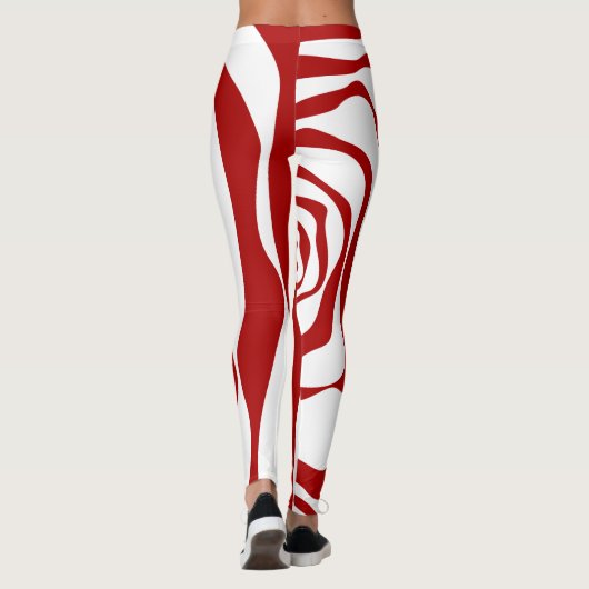 Ebb en Flow 4 in rood en wit Leggings (Achterkant)