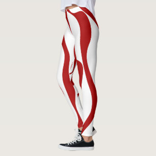 Ebb en Flow 4 in rood en wit Leggings