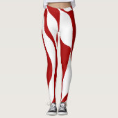 Ebb en Flow 4 in rood en wit Leggings (Voorkant)