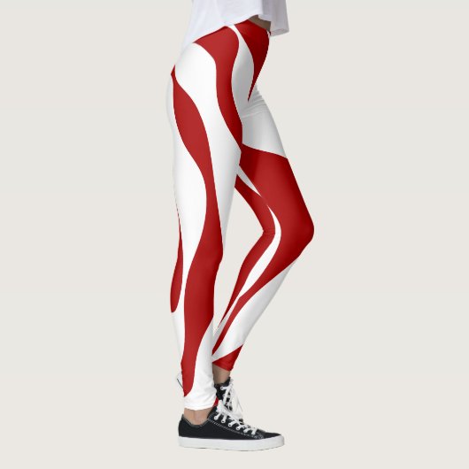 Ebb en Flow 4 in rood en wit Leggings (Rechts)