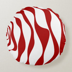 Ebb en Flow 4 in rood en wit Rond Kussen