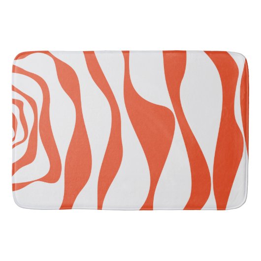 Ebb en Flow 4 in Sinaasappel en wit Badmat (Voorkant)