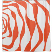 Ebb en Flow 4 in Sinaasappel en wit Douchegordijn (Voorkant)