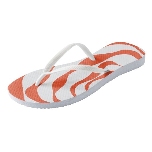 Ebb en Flow 4 in Sinaasappel en wit Teenslippers (Schuin)