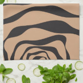 Ebb en Flow 4 in Tan en Zwart Theedoek (Gevouwen)