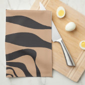 Ebb en Flow 4 in Tan en Zwart Theedoek (Quarter Fold)