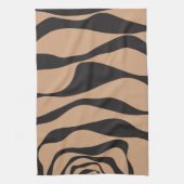 Ebb en Flow 4 in Tan en Zwart Theedoek (Verticaal)