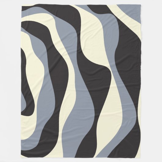 Ebb en Flow 4 in Zwart, Grijs, en Cream Fleece Deken (Voorkant)