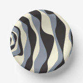 Ebb en Flow 4 in Zwart, Grijs, en Cream Papieren Kommen (Voorkant)