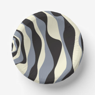 Ebb en Flow 4 in Zwart, Grijs, en Cream Papieren Kommen