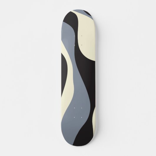 Ebb en Flow 4 in Zwart, Grijs, en Cream Persoonlijk Skateboard (Voorkant)