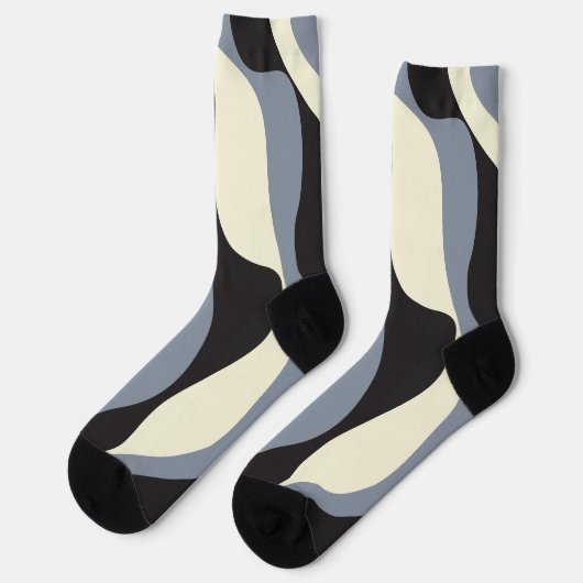 Ebb en Flow 4 in Zwart, Grijs, en Cream Sokken (Links)