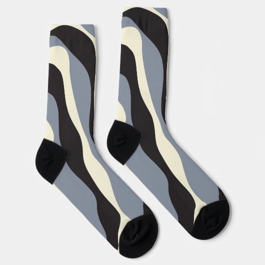 Ebb en Flow 4 in Zwart, Grijs, en Cream Sokken (Rechts)