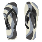 Ebb en Flow 4 in Zwart, Grijs, en Cream Teenslippers (Voetbed)