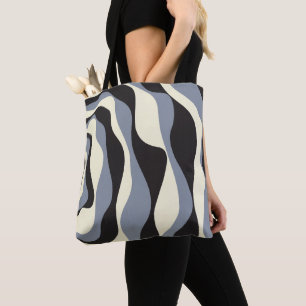 Ebb en Flow 4 in Zwart, Grijs, en Cream Tote Bag
