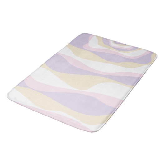 Ebb en Flow 4 - Pastel Roze, Geel en Paars Badmat (Gekanteld)